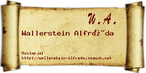 Wallerstein Alfréda névjegykártya